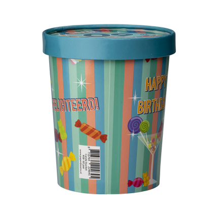 Farvet slikbakke 60 år 12 cm