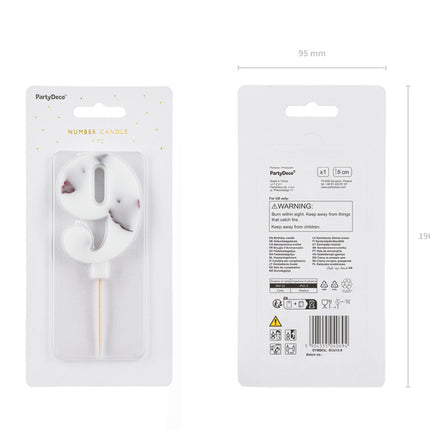 9 års kronblade til stearinlys 8 cm