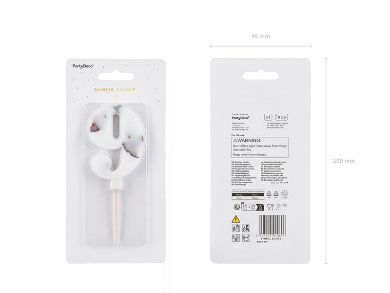 9 års kronblade til stearinlys 8 cm