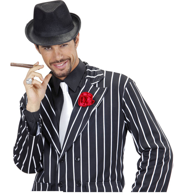 Gangster med sort hat og sort bånd