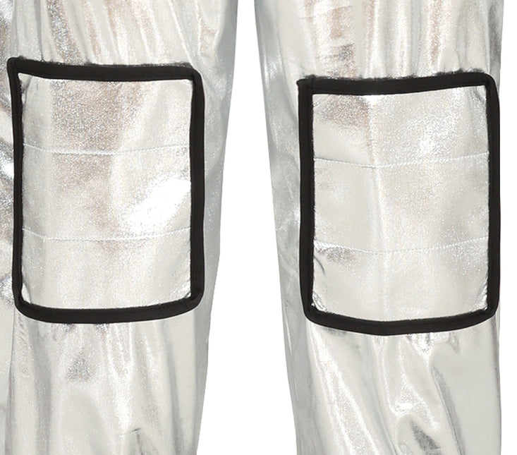 Astronautdragt, sølvfarvet dreng