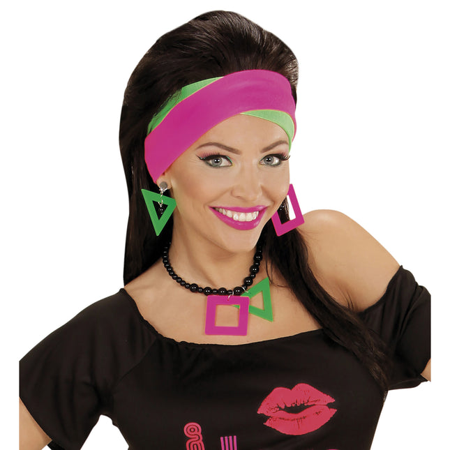 Neon 80S pandebånd 2 stk