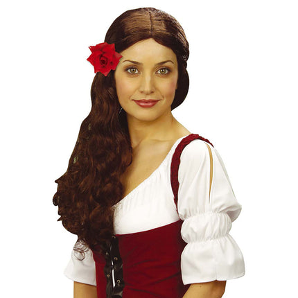 Rød hårblomst Rose 10cm