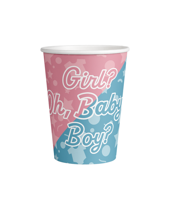 Gender Reveal Cups 9cm 8stk