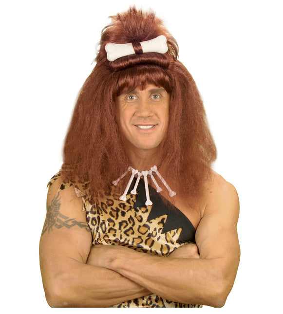 Hulemand med brun paryk