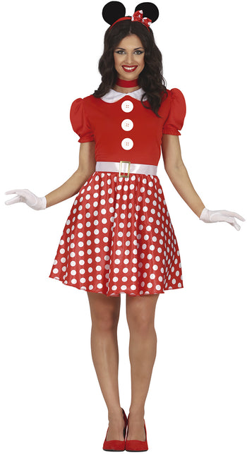 Minnie Mouse Kostume Rød Hvid Dame