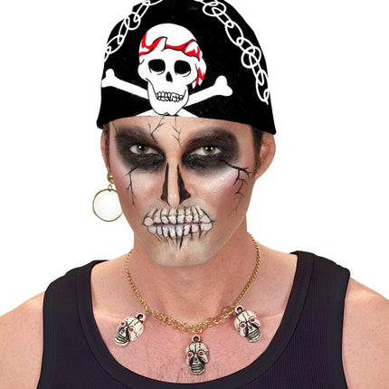 Sort og hvid pirat-bandana