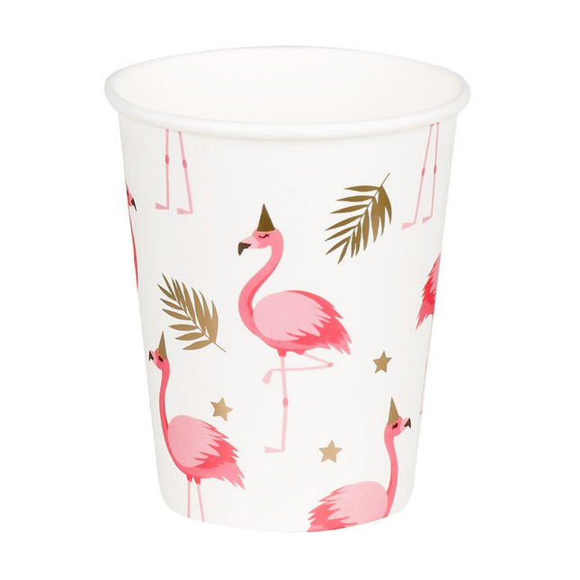 Flamingo Bekers Papier 210ml 10st van Boland koop je bij Partywinkel