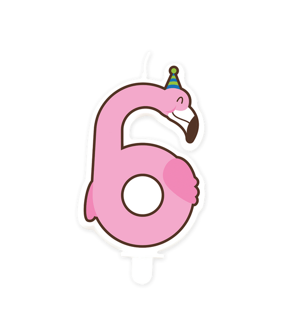 Flamingo Kaars 6 Jaar van Paper Dreams koop je bij Partywinkel