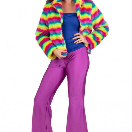 Flared Broek Neon Paars van PartyXplosion koop je bij Partywinkel