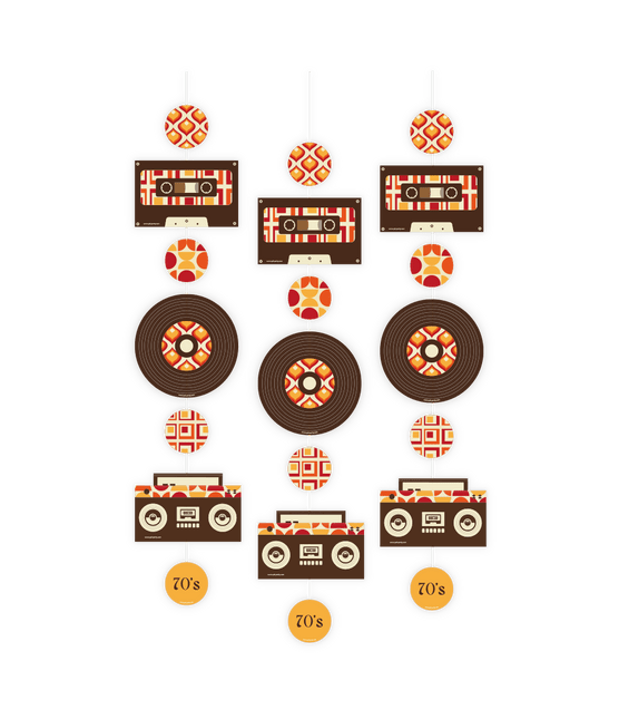 Flower Power Hangdecoratie 1,2m 3st van Paper Dreams koop je bij Partywinkel