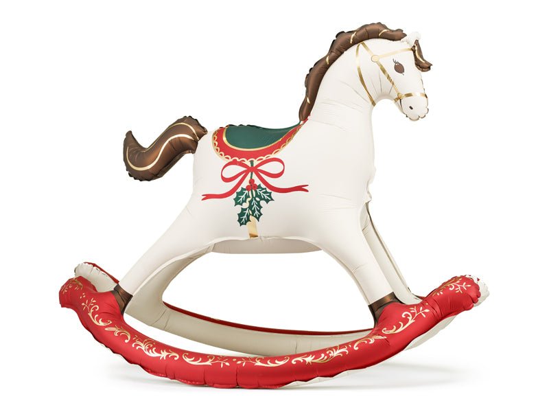 Foil Balloon Christmas Rocking Horse, 118x104 cm, mix van Partydeco koop je bij Partywinkel