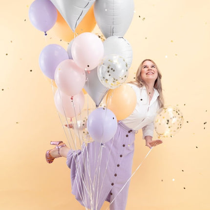Hart Helium Ballon Wit Leeg 75cm van Partydeco koop je bij Partywinkel