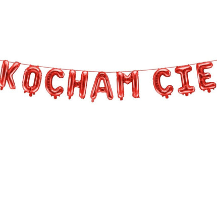 Rood Letterslinger Kocham Cię 2,85m van Partydeco koop je bij Partywinkel