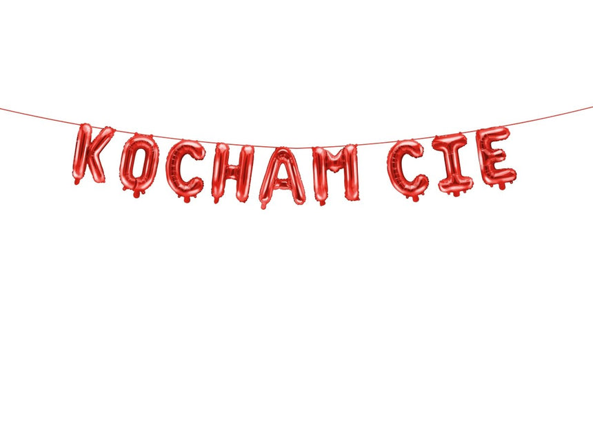 Rood Letterslinger Kocham Cię 2,85m van Partydeco koop je bij Partywinkel