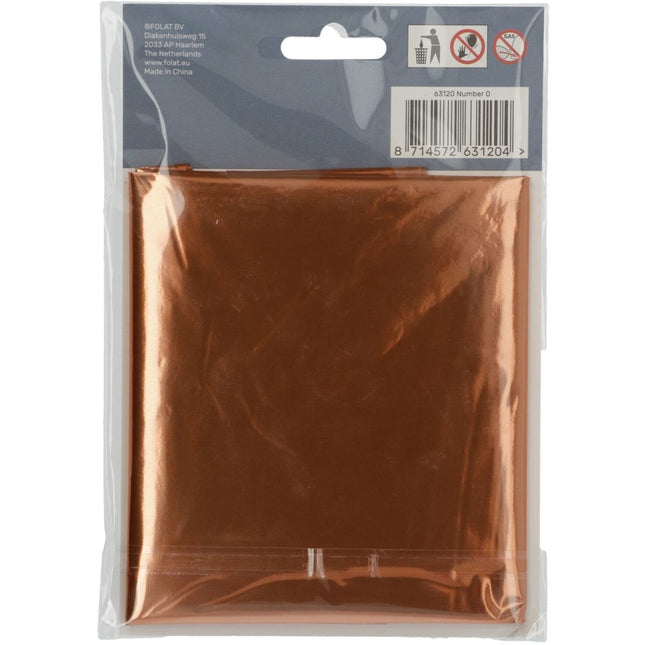 Folie Ballon Cijfer 0 Brons XL 86cm leeg van Folat koop je bij Partywinkel