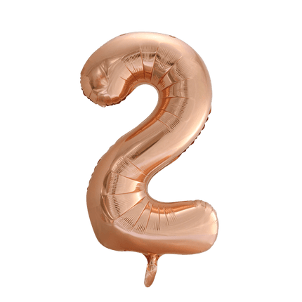Folie Ballon Cijfer 2 Rose Goud XL 86cm leeg van WeFiesta koop je bij Partywinkel