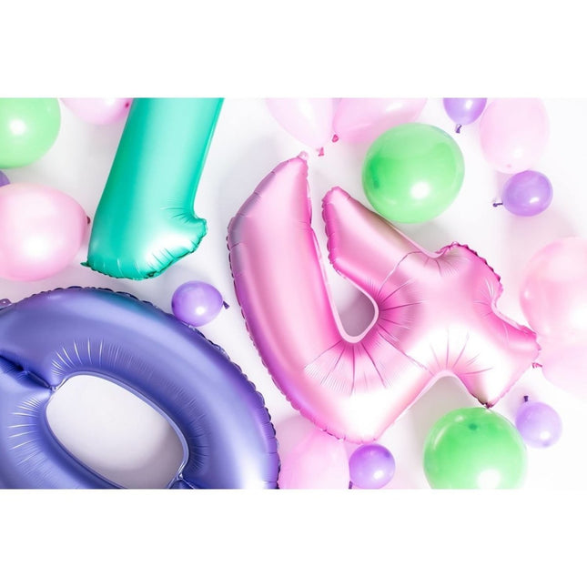 Folie Ballon Cijfer 6 Mat Blauw XL 86cm leeg van Folat koop je bij Partywinkel