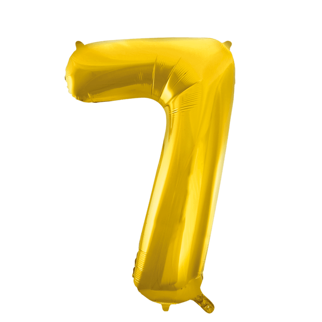 Folie Ballon Cijfer 7 Goud XL 86cm leeg van WeFiesta koop je bij Partywinkel