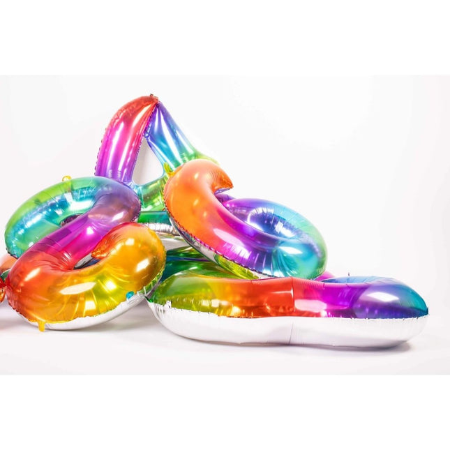 Folie Ballon Cijfer 7 Regenboog XL 81cm leeg van Folat koop je bij Partywinkel