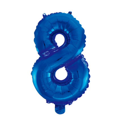 Folie Ballon Cijfer 8 Blauw XL 86cm leeg van WeFiesta koop je bij Partywinkel