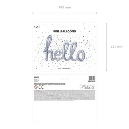 Folie Ballon Hello Holografisch 72cm van Partydeco koop je bij Partywinkel