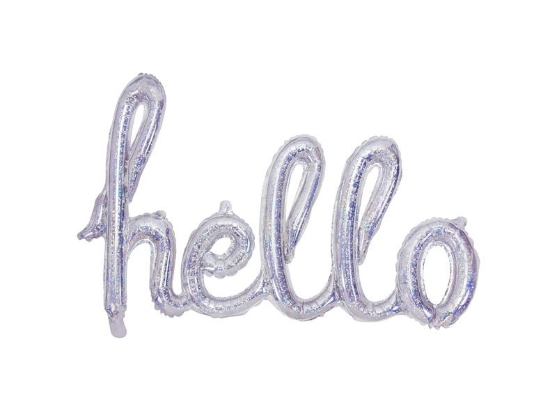 Folie Ballon Hello Holografisch 72cm van Partydeco koop je bij Partywinkel
