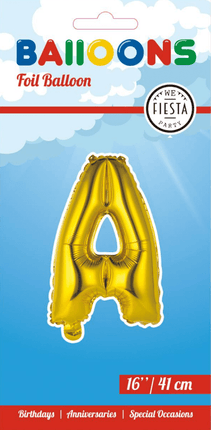 Folie Ballon Letter A Goud 41cm met Rietje van WeFiesta koop je bij Partywinkel