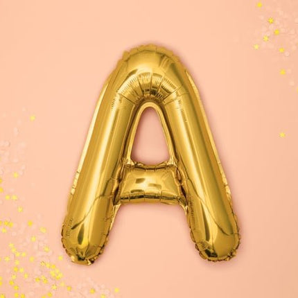 Folie Ballon Letter A Goud Leeg 35cm van Partydeco koop je bij Partywinkel