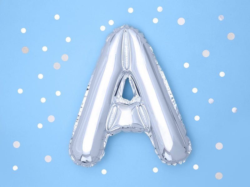 Folie Ballon Letter A Zilver Leeg 35cm van Partydeco koop je bij Partywinkel