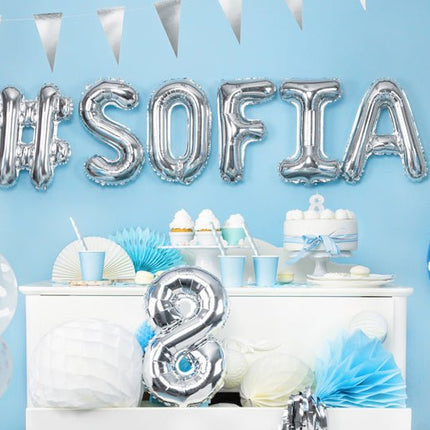 Folie Ballon Letter A Zilver Leeg 35cm van Partydeco koop je bij Partywinkel