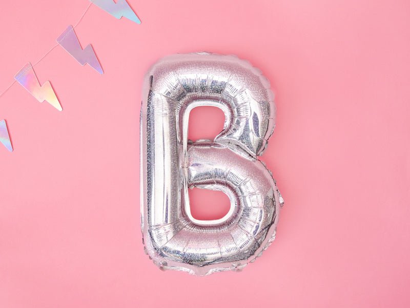 Folie Ballon Letter B Holografisch Leeg 35cm van Partydeco koop je bij Partywinkel