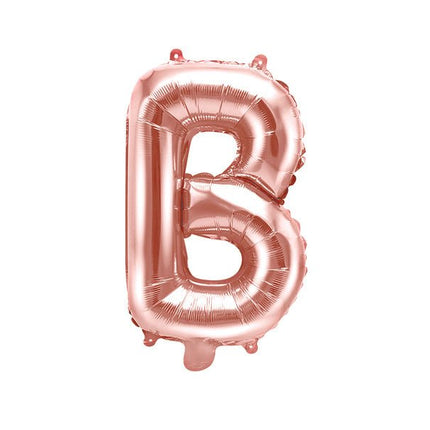 Folie Ballon Letter B Rose Goud Leeg 35cm van Partydeco koop je bij Partywinkel
