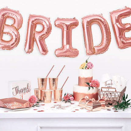 Folie Ballon Letter B Rose Goud Leeg 35cm van Partydeco koop je bij Partywinkel