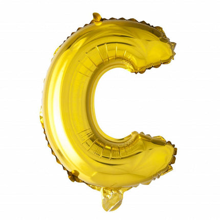 Folie Ballon Letter C Goud XL 102cm leeg van WeFiesta koop je bij Partywinkel