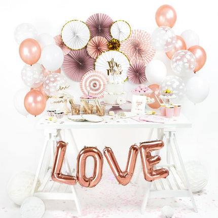 Folie Ballon Letter E Rose Goud Leeg 35cm van Partydeco koop je bij Partywinkel