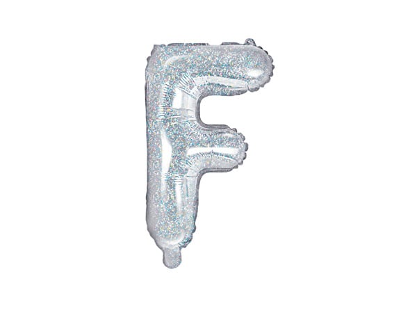 Folie Ballon Letter F Holografisch Leeg 35cm van Partydeco koop je bij Partywinkel