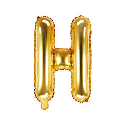 Folie Ballon Letter H Goud Leeg 35cm van Partydeco koop je bij Partywinkel