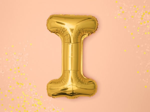 Folie Ballon Letter I Goud Leeg 35cm van Partydeco koop je bij Partywinkel