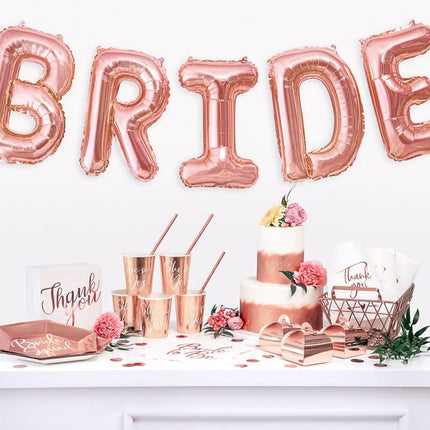 Folie Ballon Letter I Rose Goud Leeg 35cm van Partydeco koop je bij Partywinkel