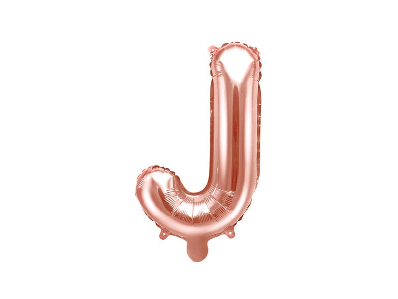 Folie Ballon Letter J Rose Goud Leeg 35cm van Partydeco koop je bij Partywinkel