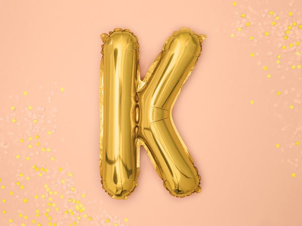 Folie Ballon Letter K Goud Leeg 35cm van Partydeco koop je bij Partywinkel