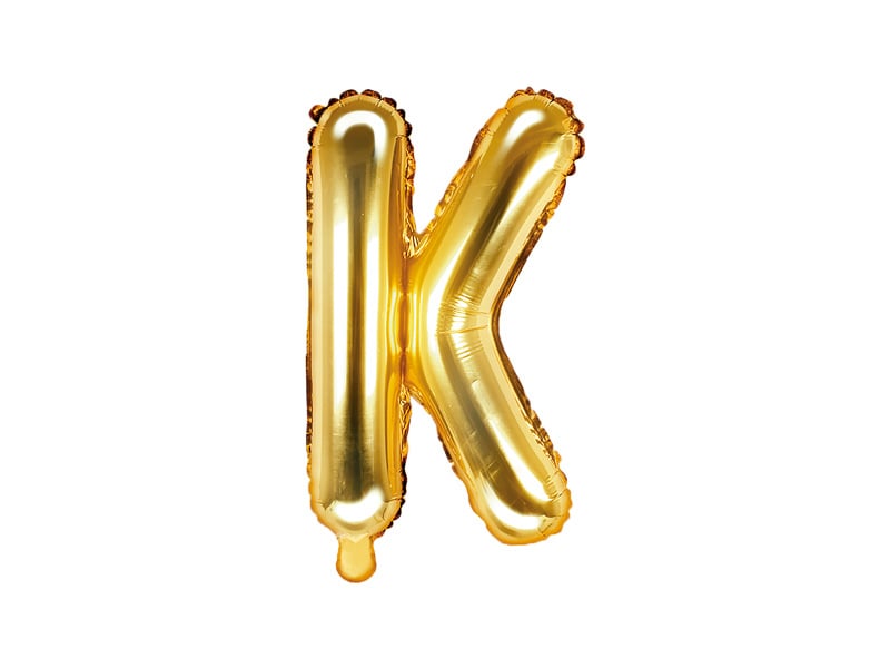 Folie Ballon Letter K Goud Leeg 35cm van Partydeco koop je bij Partywinkel