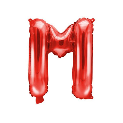 Folie Ballon Letter M Rood Leeg 35cm van Partydeco koop je bij Partywinkel
