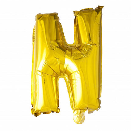 Folie Ballon Letter N Goud XL 102cm leeg van WeFiesta koop je bij Partywinkel