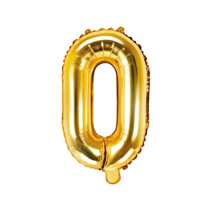 Folie Ballon Letter O Goud Leeg 35cm van Partydeco koop je bij Partywinkel