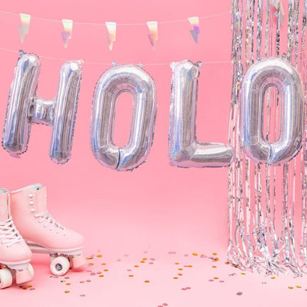 Folie Ballon Letter O Holografisch Leeg 35cm van Partydeco koop je bij Partywinkel