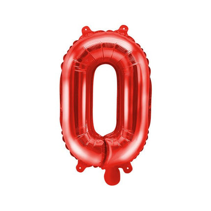 Folie Ballon Letter O Rood Leegd 35cm van Partydeco koop je bij Partywinkel