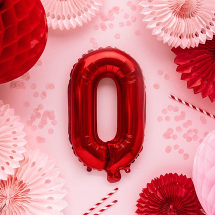 Folie Ballon Letter O Rood Leegd 35cm van Partydeco koop je bij Partywinkel