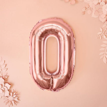 Folie Ballon Letter O Rose Goud Leeg 35cm van Partydeco koop je bij Partywinkel